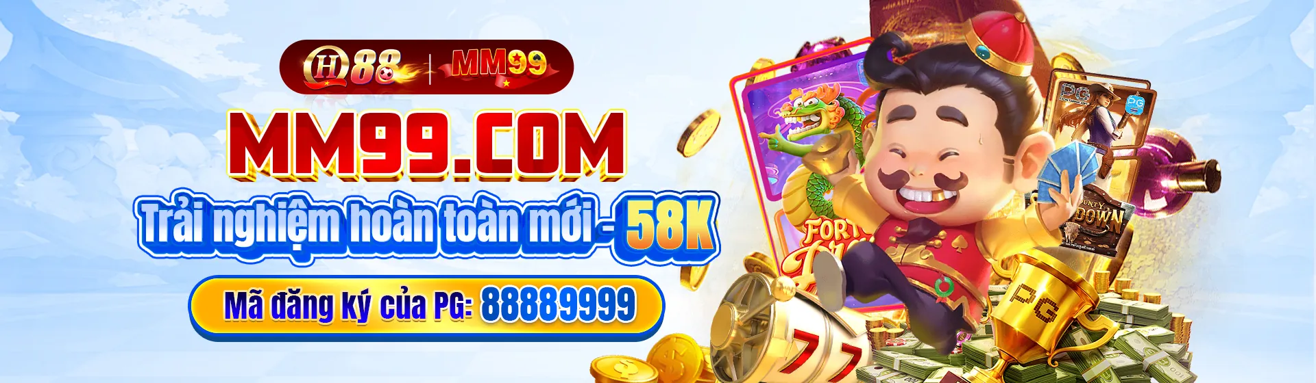 Hình ảnh chính của FM88 Nổ hũ với máy đánh bạc và tiền vàng